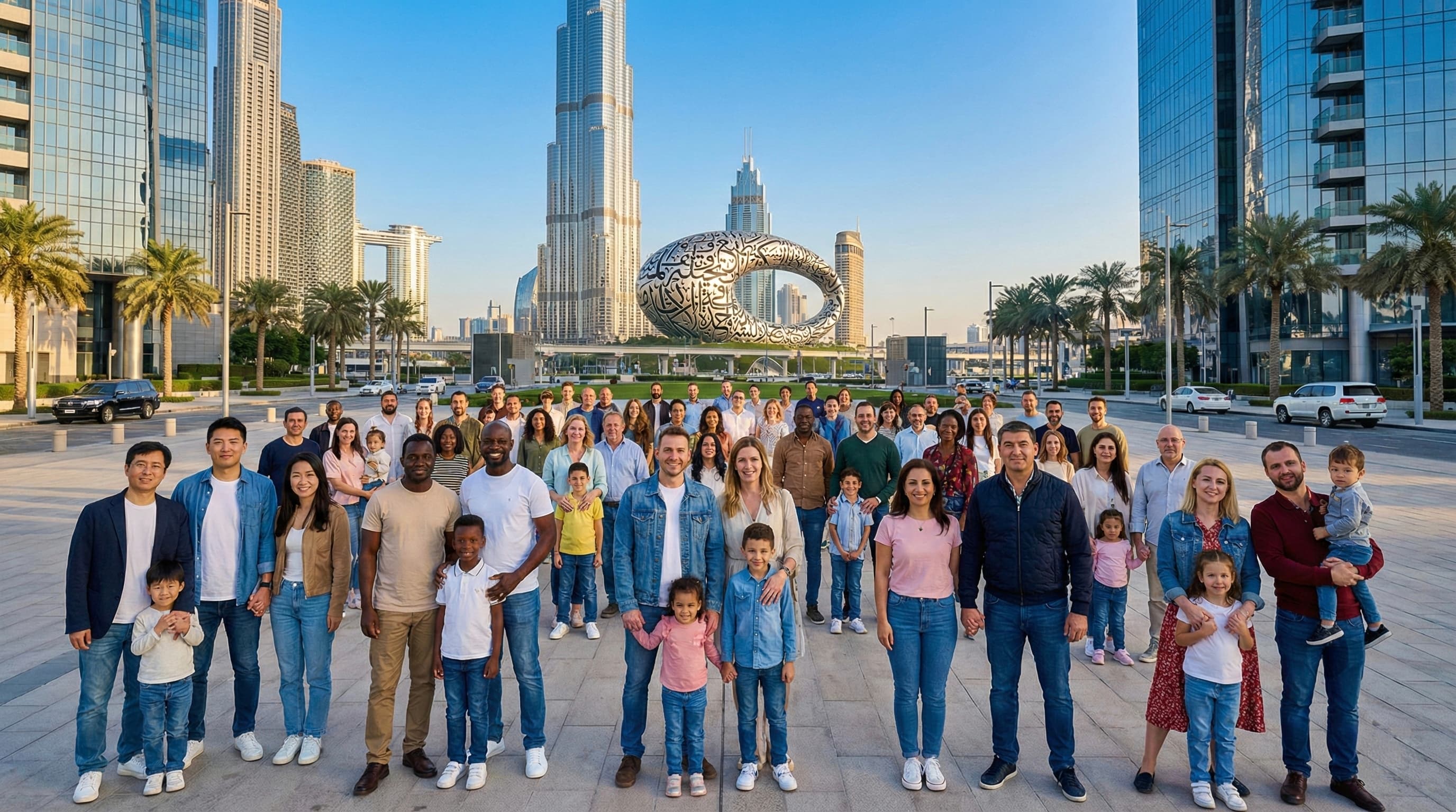 Parents with kids in UAE